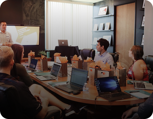 Business meeting with team
